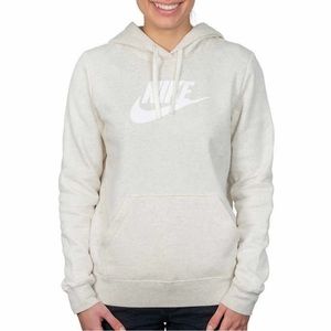 Nike Women’s Sportswear Club Fleece Pullover Hoodie Heathered Cream